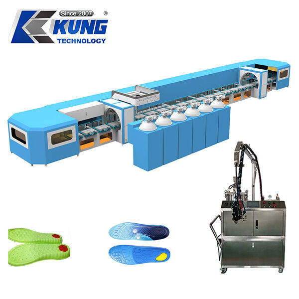 Automatic PU Insole Pouring Machine with 96-Station, 48-Mold-Tray Continuous Production Line